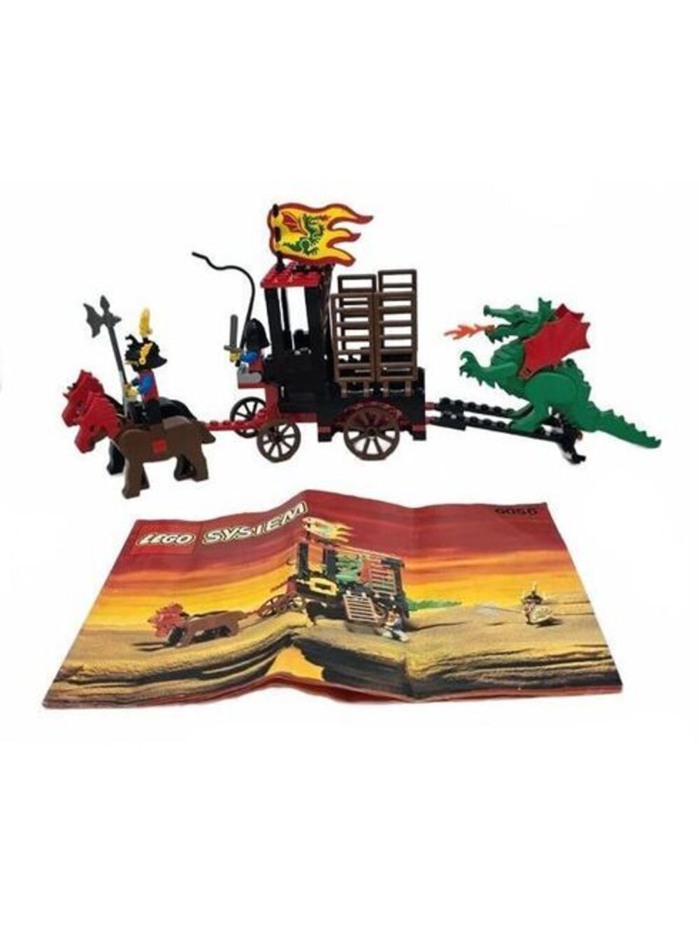 Vintage LEGO Castle 6056 Dragon Wagon (1993) 100% Complete with Manual No Box
